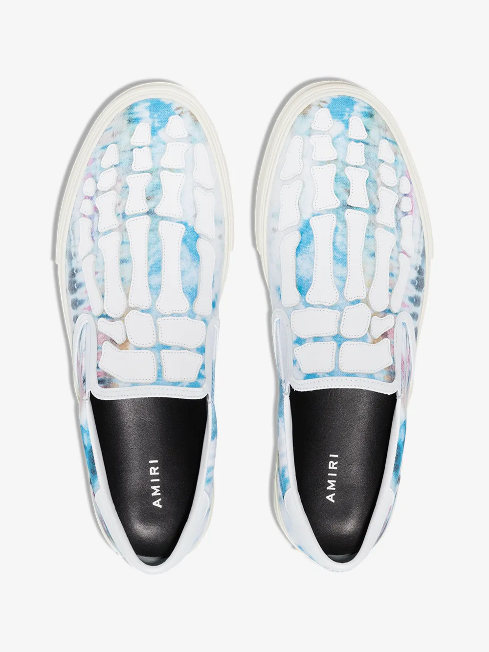AMIRI AMIRI MULTICOLOURED SKELETAL TIE-DYE SLIP-ON SNEAKERS,Y0F23420TD14770159