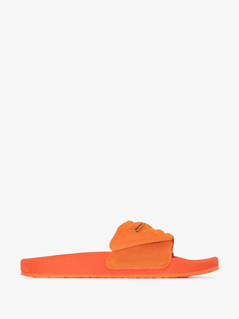 Heron Preston Logo-appliquéd Mesh Slides In Orange