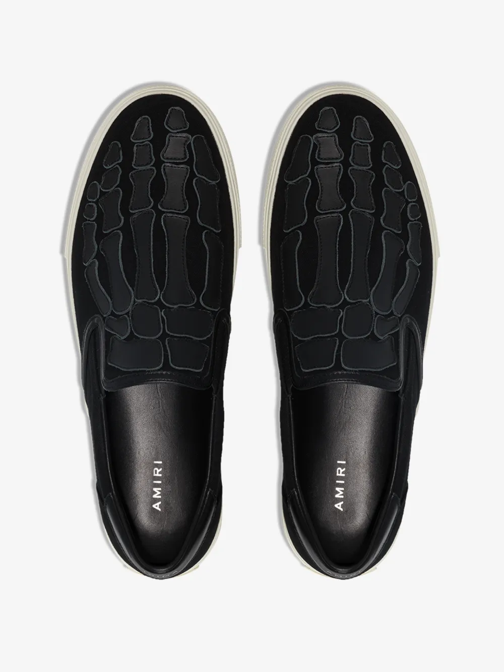 AMIRI AMIRI BLACK SKELETON APPLIQUÉ SNEAKERS,Y0F23271CL14770203