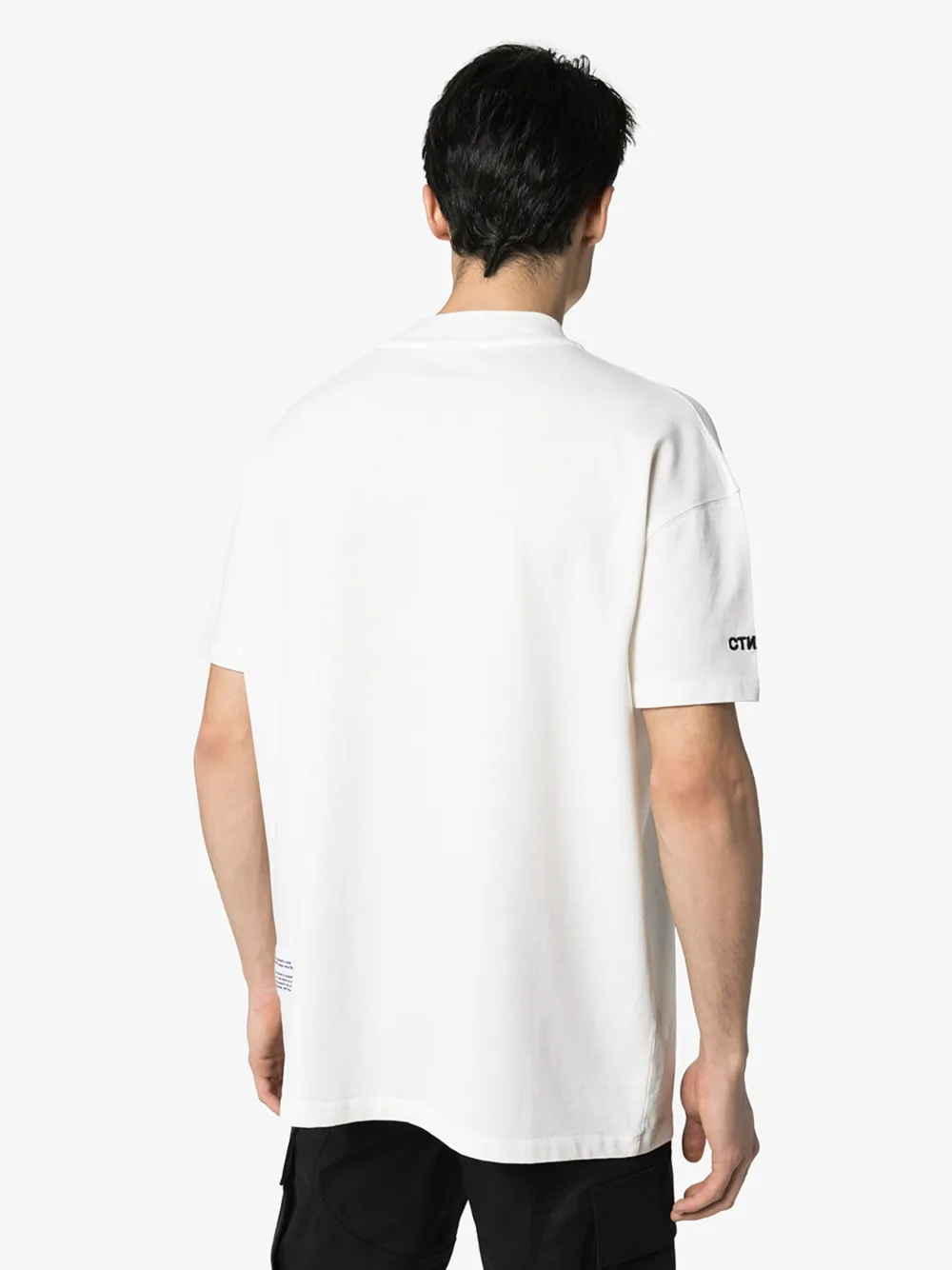 HERON PRESTON WHITE LOGO DETAIL COTTON T-SHIRT,HMAA012S20913011011014770210
