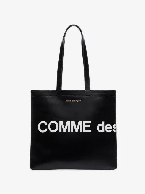 Comme Des Garçons Wallet logo-print leather shoulder bag