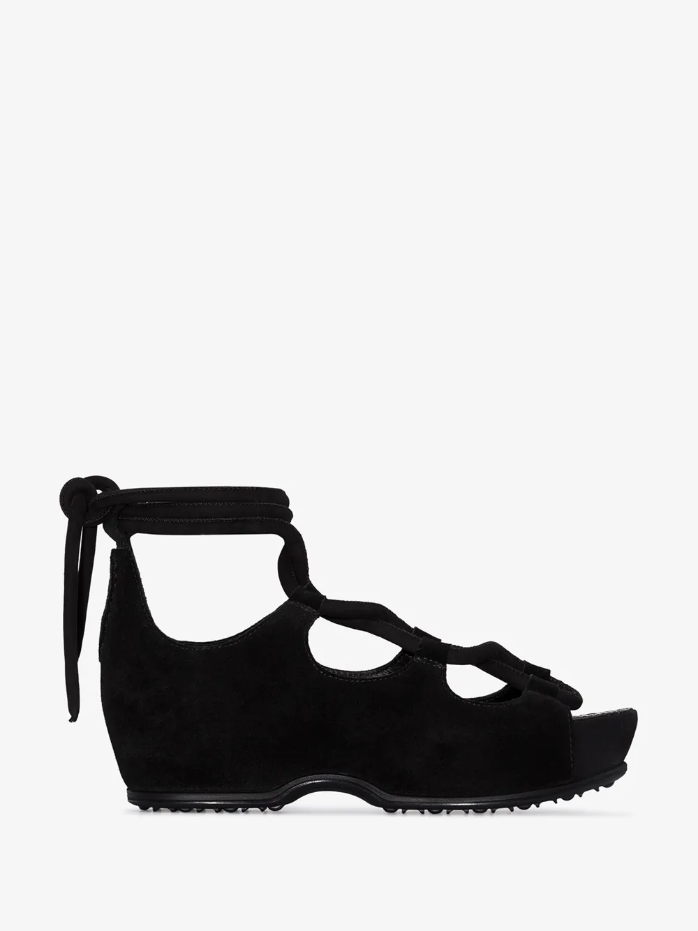 Rosetta Getty Black 65 Lace-up Suede Sandals In Black