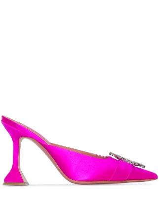 Amina Muaddi Begum 95mm Crystal Buckle Mules - Farfetch