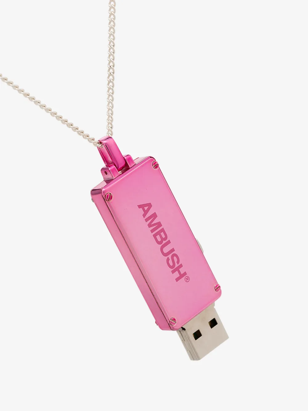 Ambush Sterling Silver Usb Pendant Necklace In Pink