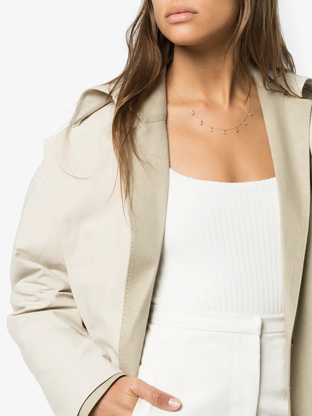 Dana Rebecca Designs 14k Yellow Gold Ava Bea Station Diamond Necklace In 107 - Metallic: