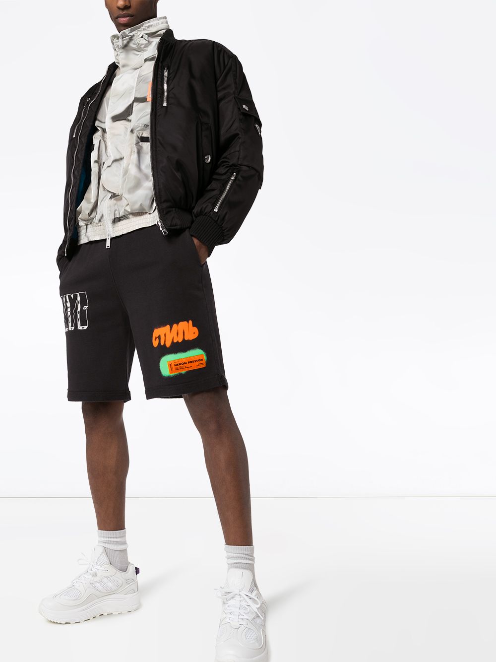 фото Heron preston стиль logo cotton sweatshorts