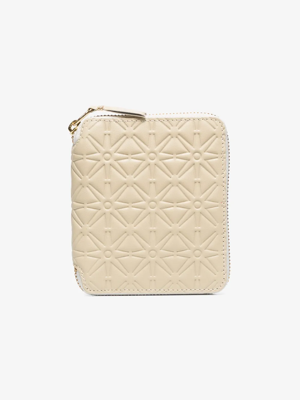 Comme Des Garçons Neutral Embossed Star Leather Wallet In Neutrals