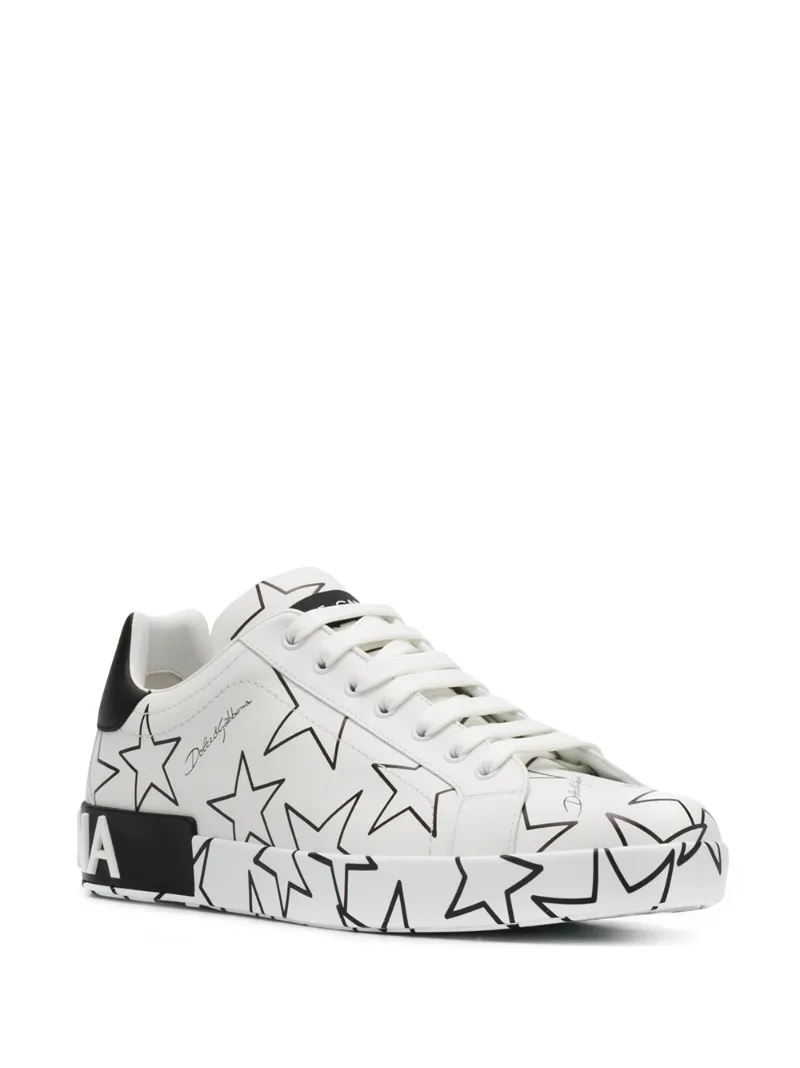 DOLCE & GABBANA STAR PRINT PORTOFINO SNEAKERS