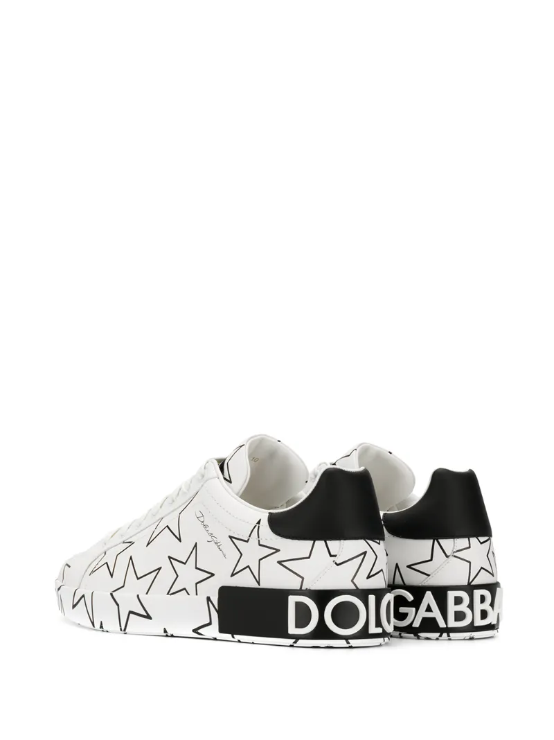DOLCE & GABBANA STAR PRINT PORTOFINO SNEAKERS