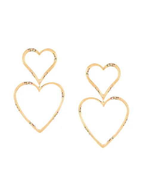 Joanna Laura Constantine double heart drop earrings