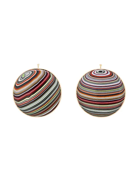 Marla Aaron Fordite Disc Charm earrings