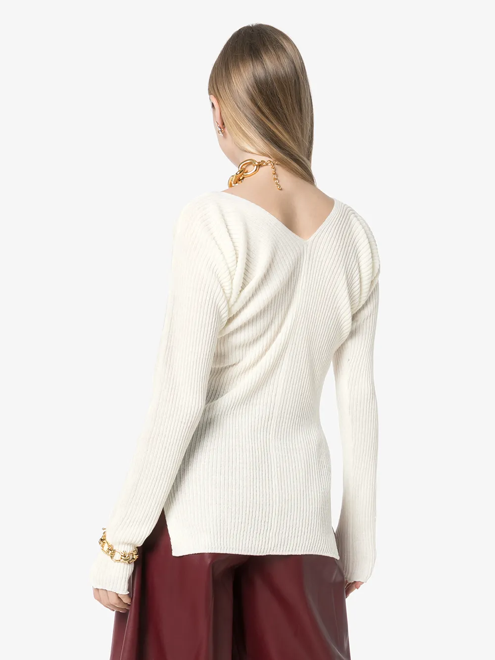 фото Low classic v-neck ribbed knit jumper