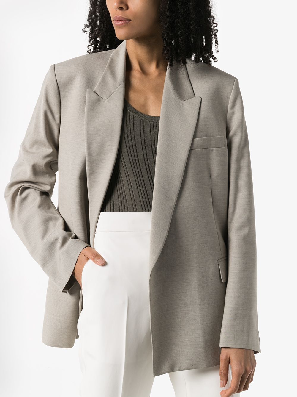 фото Low classic single-breasted wool blazer