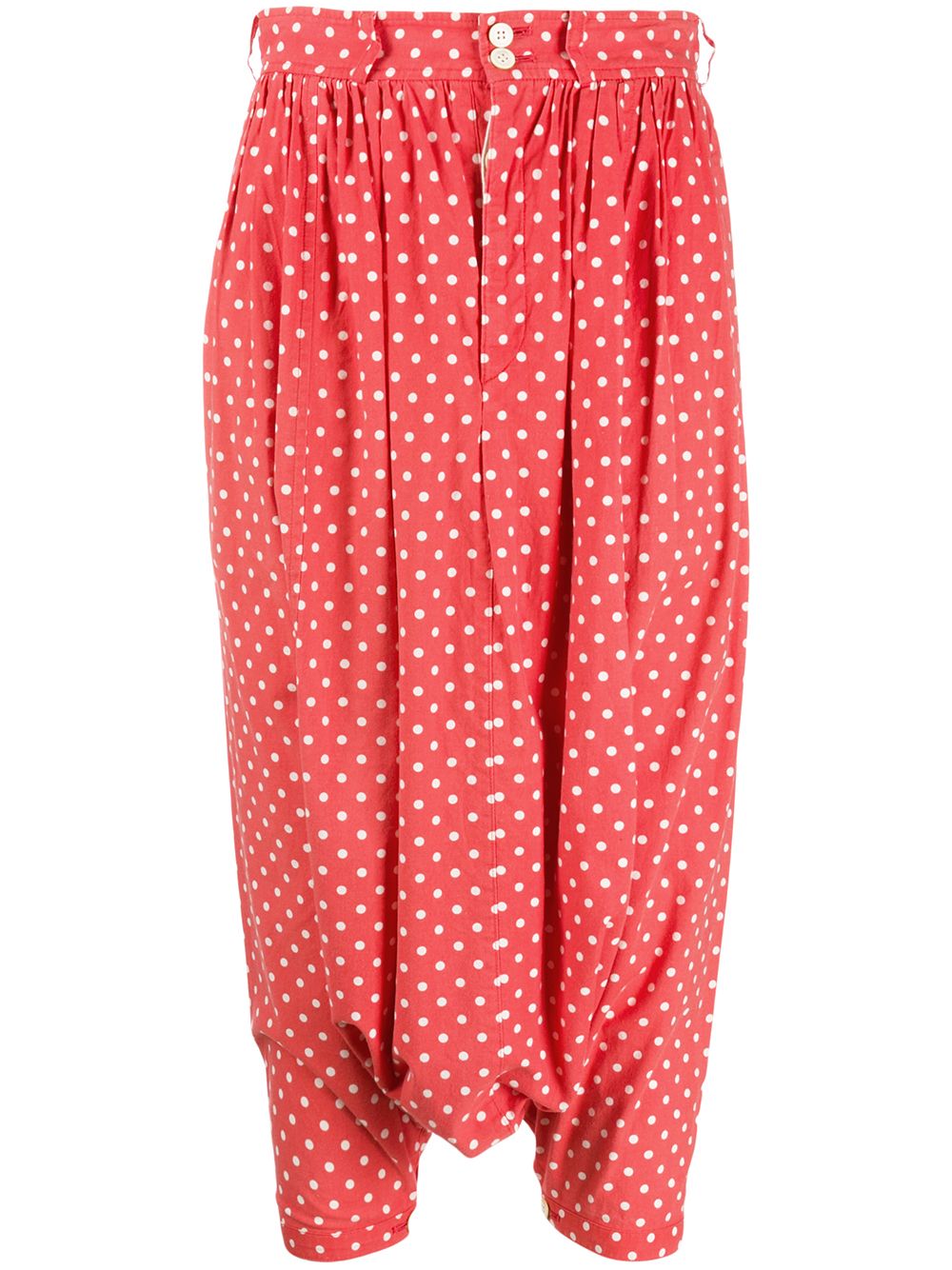 Comme Des Garçons Pre-Owned 2000s polka dot harem trousers - Red