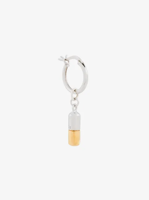True Rocks two-tone pill hoop earring