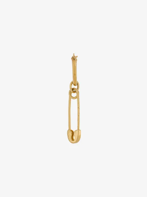 True Rocks safety pin hoop single earring