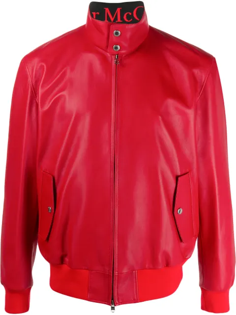 alexander mcqueen red leather jacket