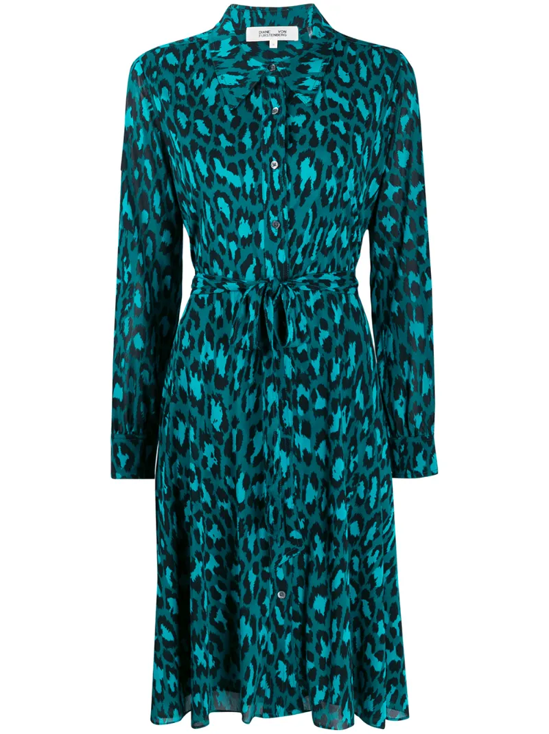 DIANE VON FURSTENBERG ANIMAL-PRINT SHIRT DRESS