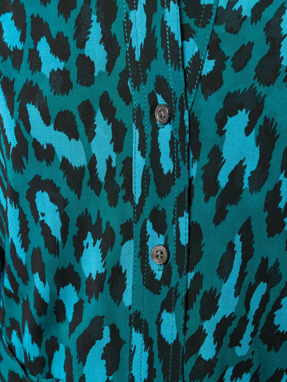 Shop blue & green DVF Diane von Furstenberg animal-print shirt dress ...