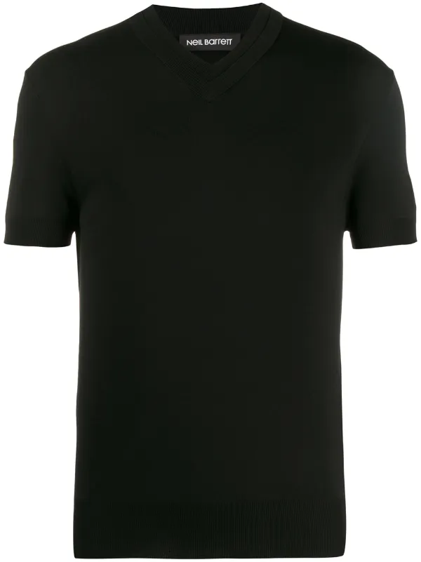 short sleeve v neck jumper