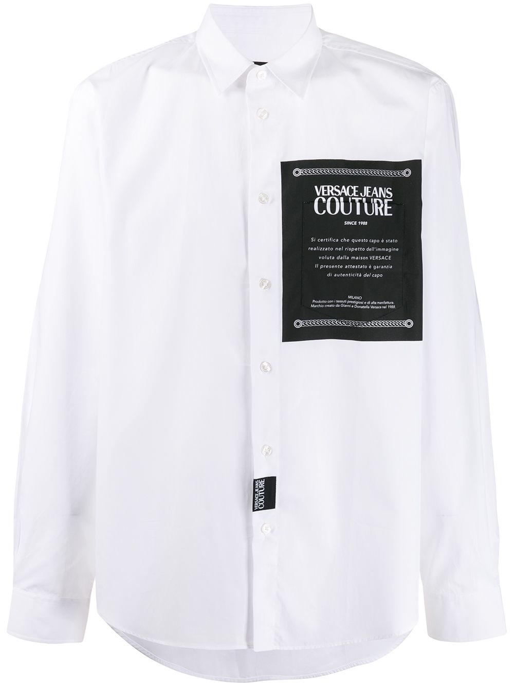 Versace Jeans Couture Printed Patch Shirt In White