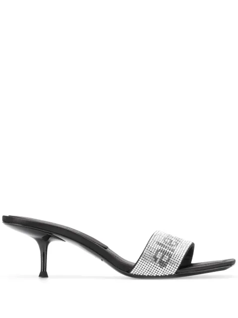 silver slip on sandals