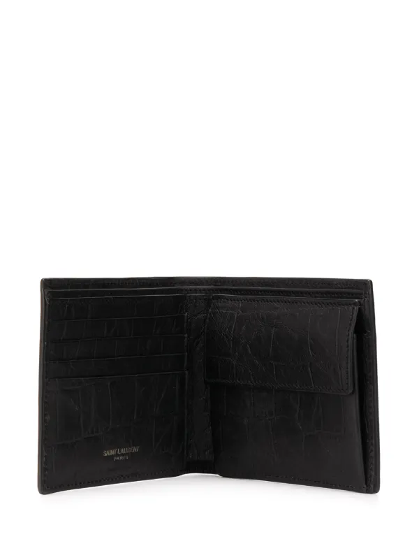 Saint Laurent wrinkled-effect bi-fold Wallet - Farfetch