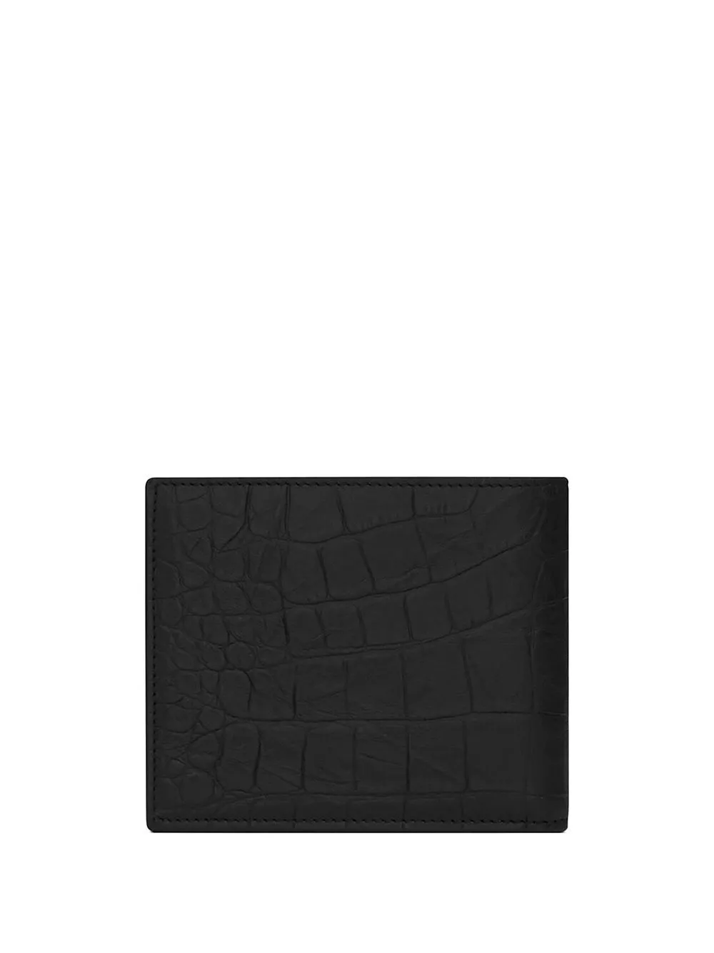 Shop Saint Laurent Wrinkled-effect Bi-fold Wallet In Black