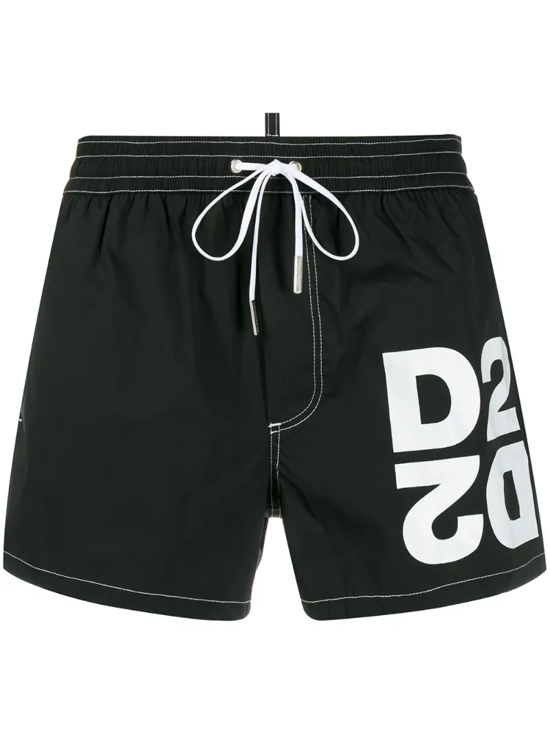 Dsquared2 – logo drawstring swim shorts – men – Polyamide/Spandex/Elastane – 46, 48, 50, 52 – Black