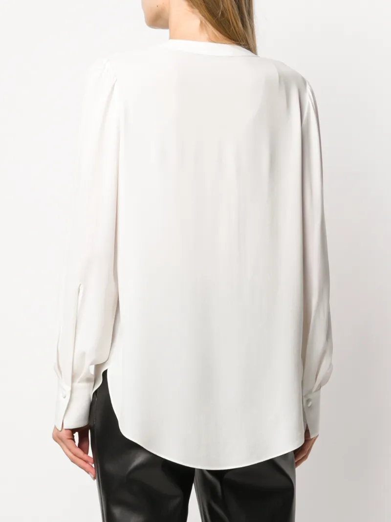 ALEXANDER MCQUEEN RUFFLE-FRONT LONG-SLEEVE BLOUSE