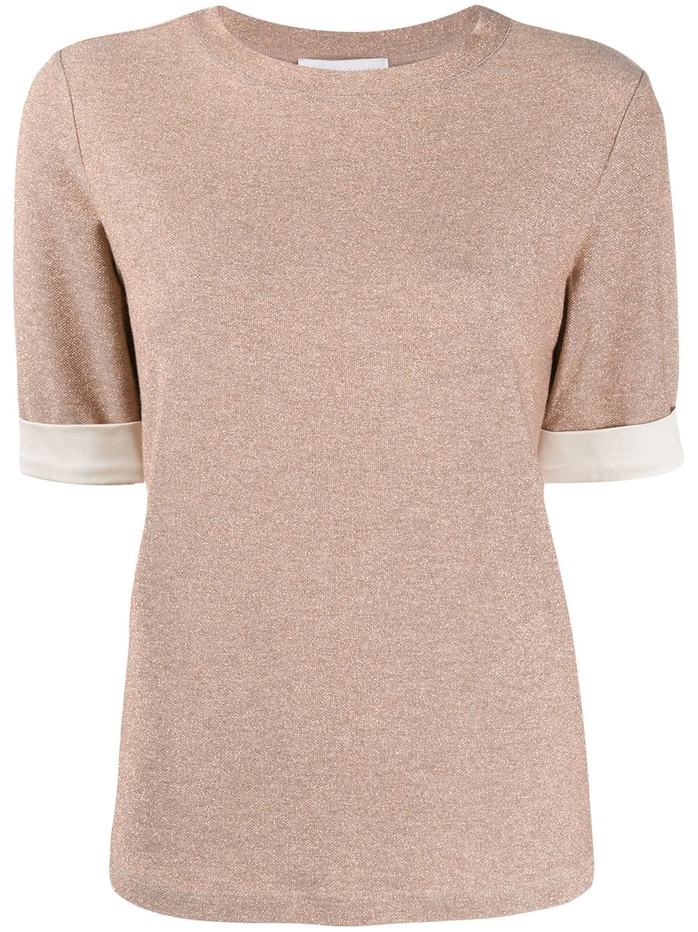 Fabiana Filippi Short-sleeve Knit Top In Neutrals