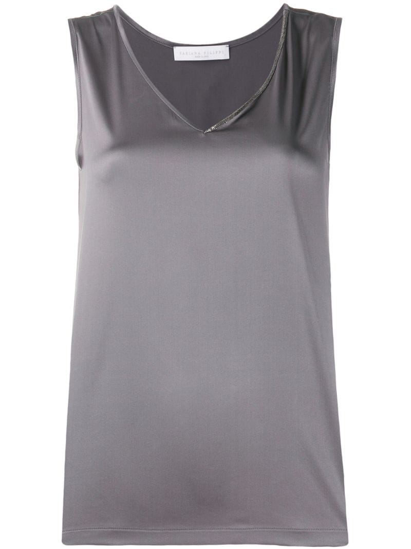 Fabiana Filippi Embellished Collar Vest In Grey