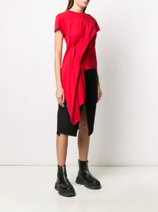 short sleeve draped detail T-shirt展示图