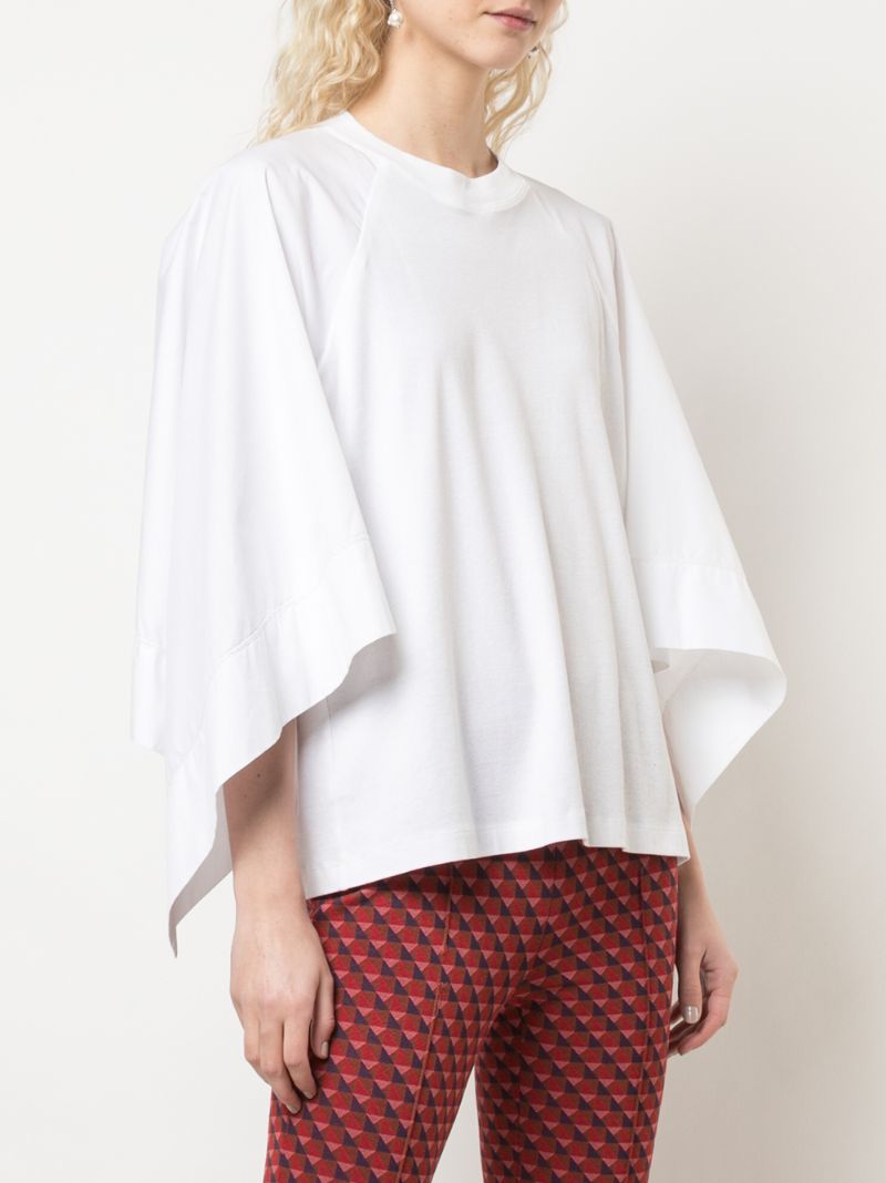 Shop Rosetta Getty Scarf Sleeve T-shirt In White