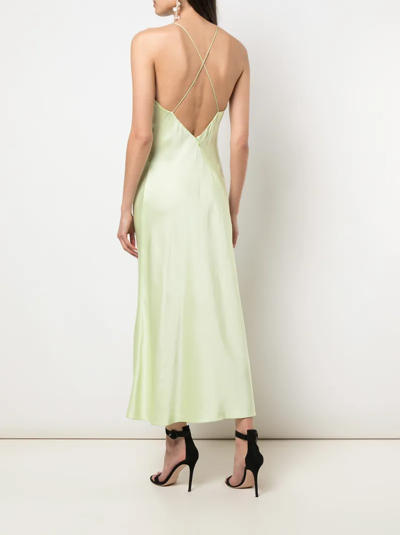 ROSETTA GETTY CROSS BACK BIAS SLIP DRESS