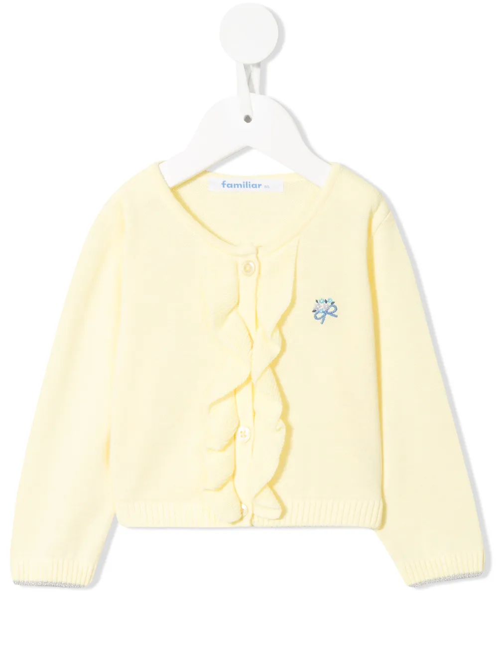 

Familiar cárdigan tejido bordado - Amarillo