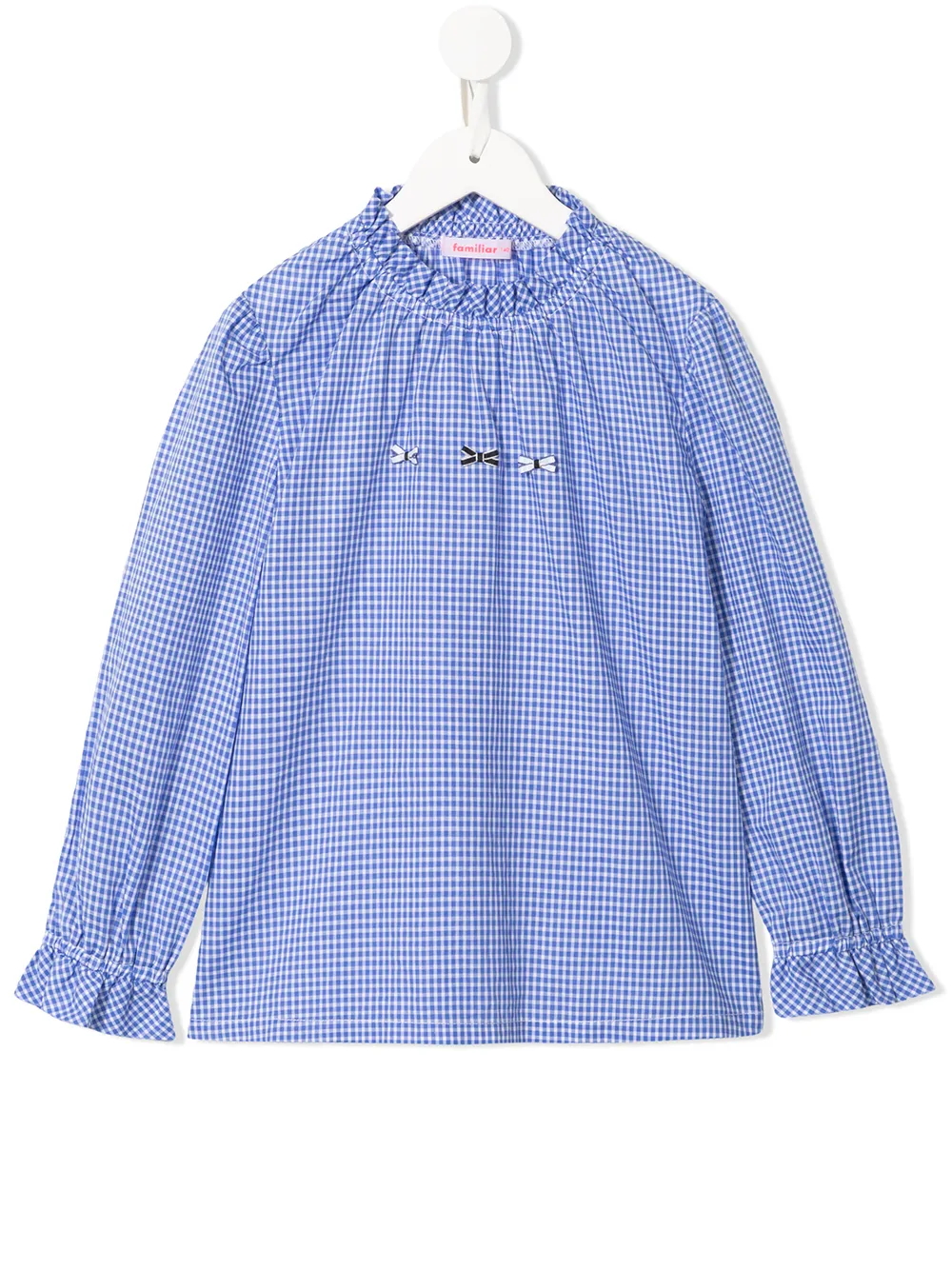 

Familiar gingham check blouse - Blue