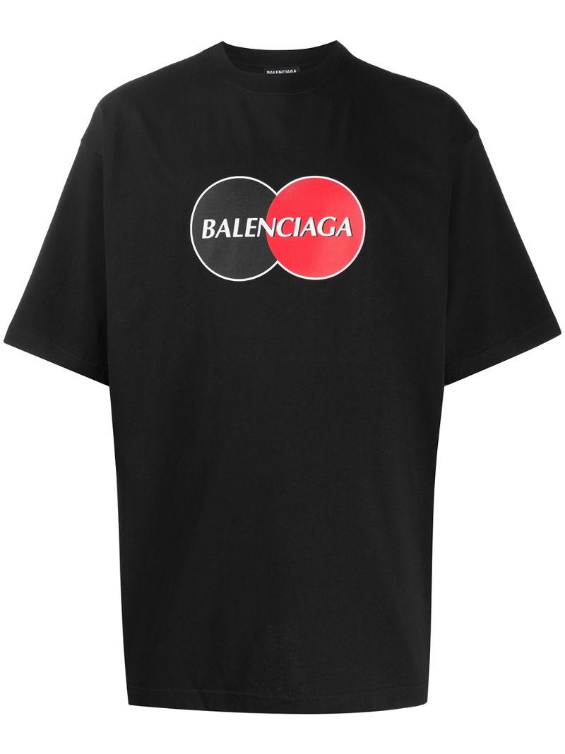 Balenciaga Contrasting Circle Logo Graphic Print T-shirt In Black ...