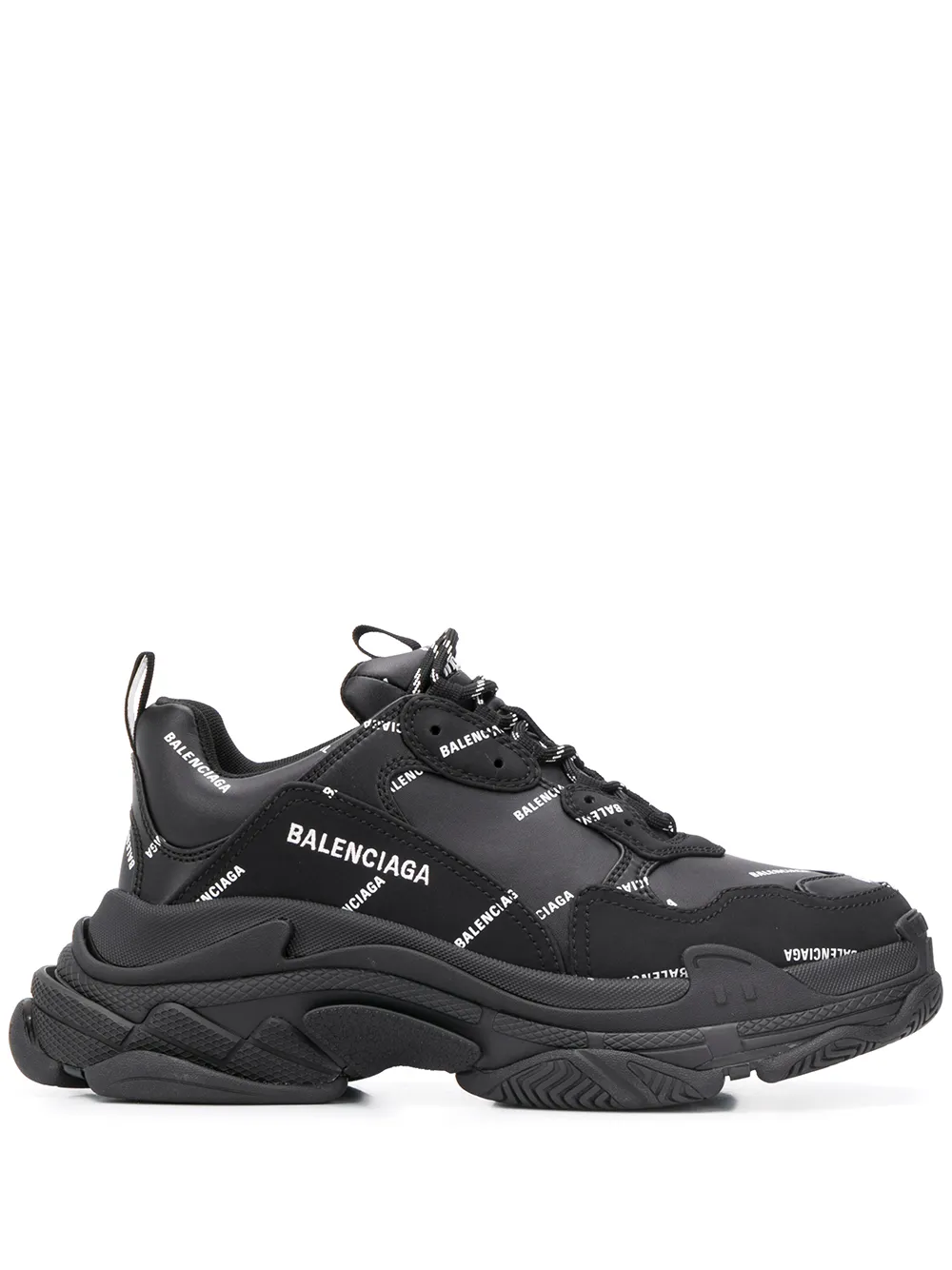 Balenciaga Allover Logo Triple S Sneakers - Farfetch