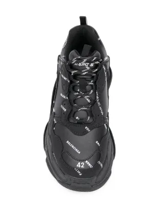 triple s all black balenciaga