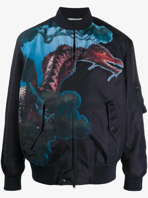 Valentino Garavani Dragons Garden print bomber jacket