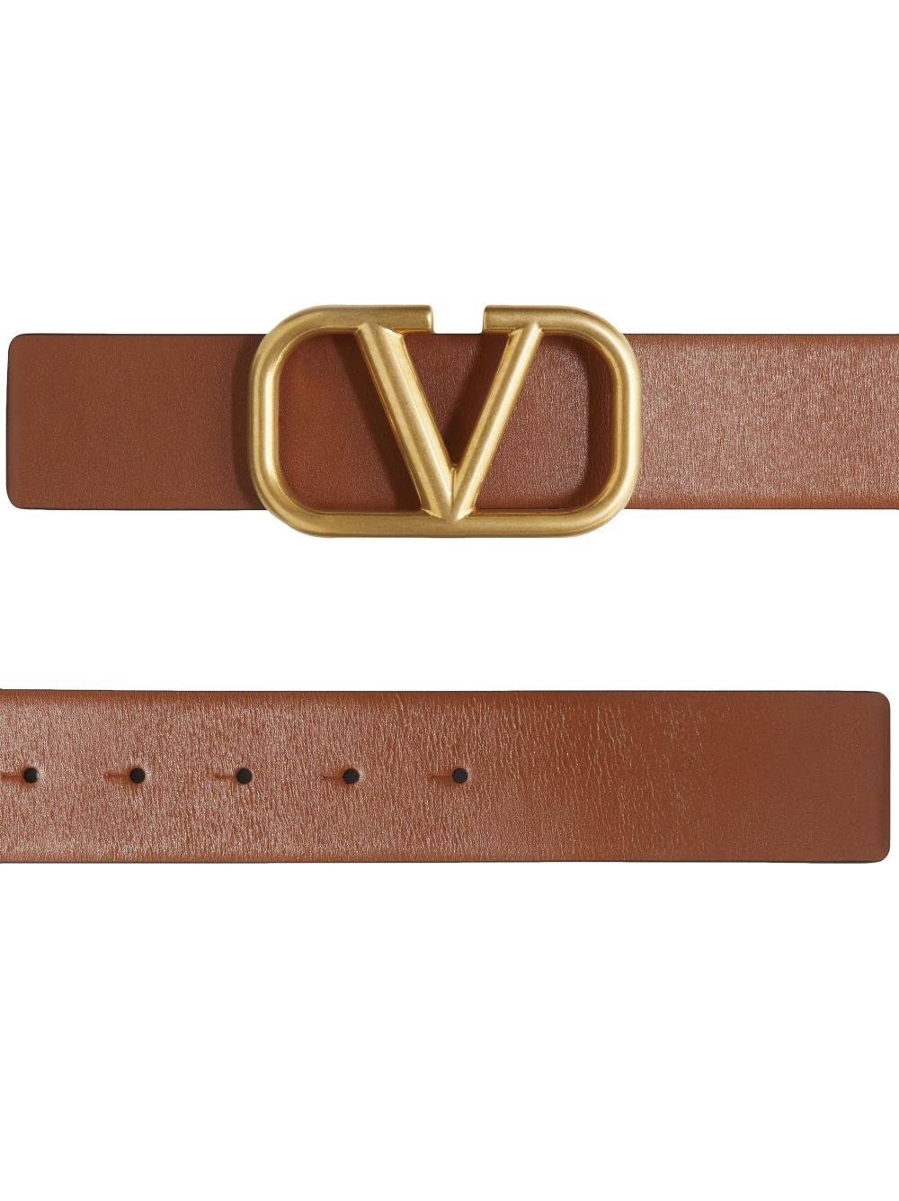 Shop Valentino Vlogo Signature 40mm Leather Belt In Brown