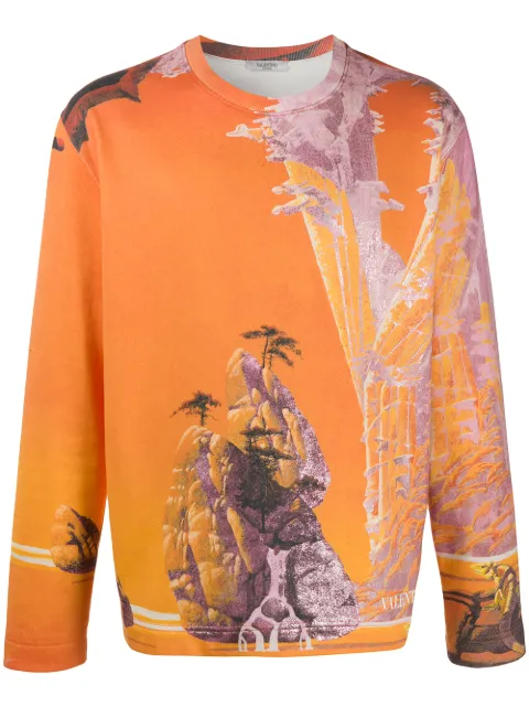 Valentino Garavani سويت شيرت بطبعة Yellow City