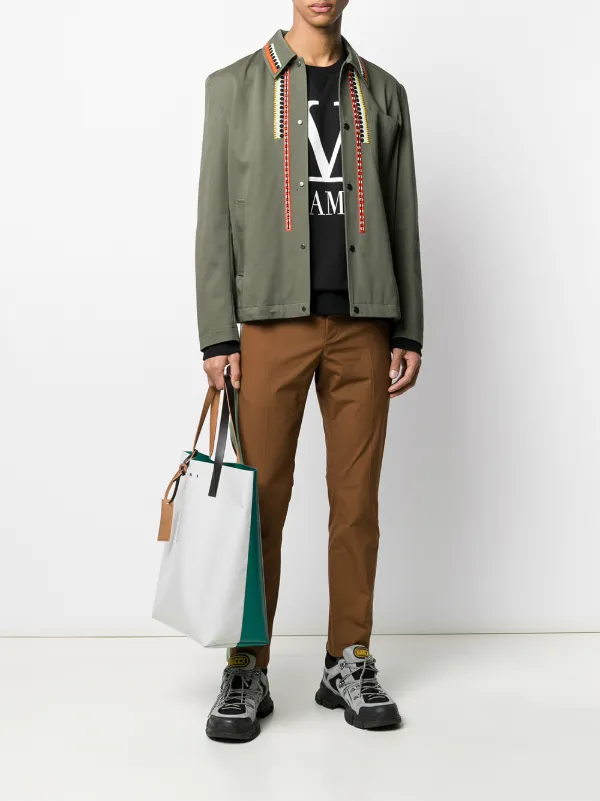Valentino Garavani Embroidered Shirt Jacket | Green | FARFETCH