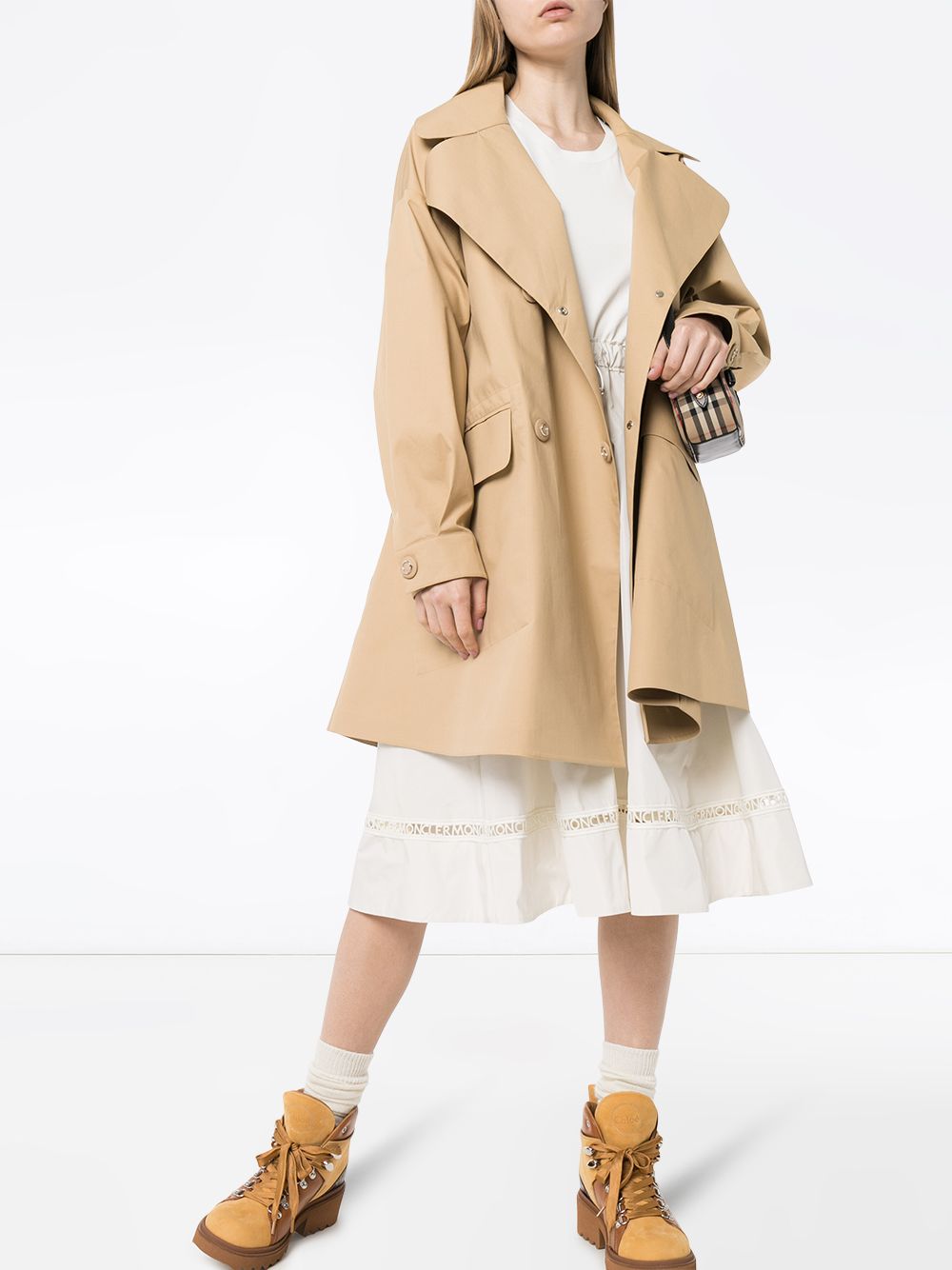 Shop Moncler belted trench coat with Express Delivery - FARFETCH