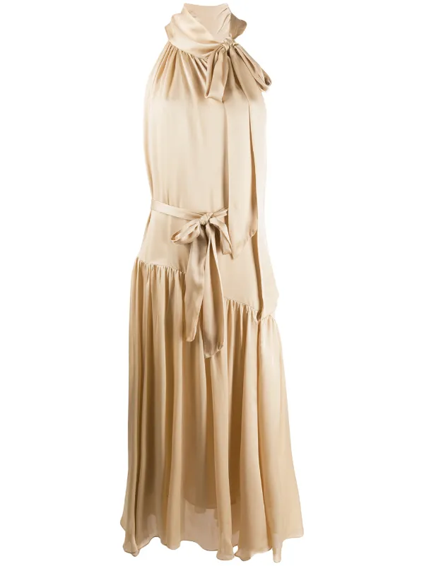 Zimmermann Bow Detail Drape Dress Farfetch