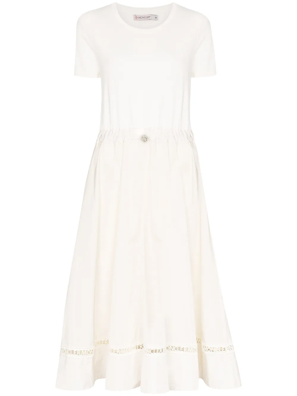 MONCLER LOGO TRIM MIDI DRESS