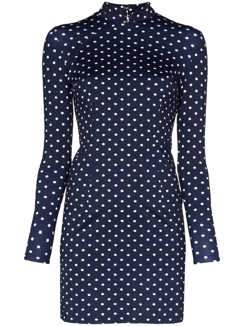 MARCIA MIREILLE POLKA DOT CUTOUT BACK MINI DRESS