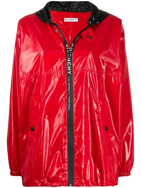 Givenchy Capa de chuva com zíper e capuz