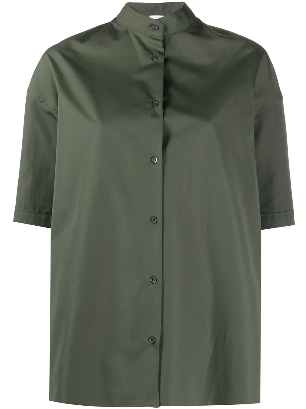 Aspesi Boxy Fit Asymmetric Hem Shirt In Green